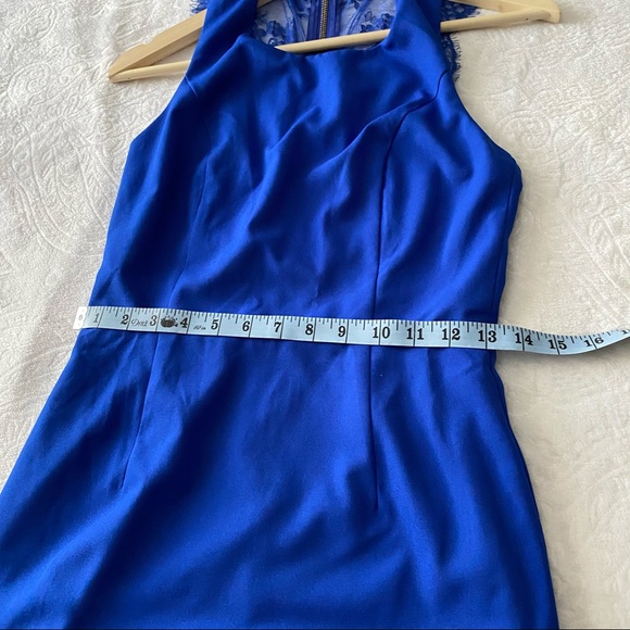 Blue Lace Back Midi Length Dress - Picture 5 of 10